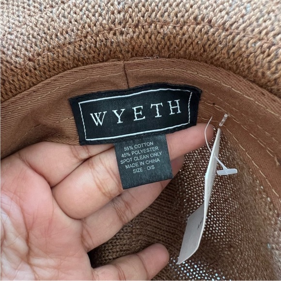 Anthropologie Wyeth Open Weave Brown Wide Brim Hat Textured Cowhide Band - Picture 6 of 11